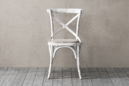 Gallery Direct Set of 2 Cafe White Oak Dining Chairs with Linen Seat