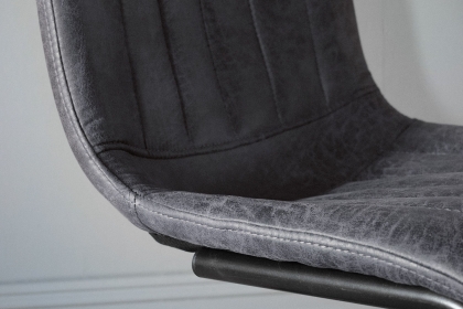 Gallery Direct Set of 2 Edington Dining Chairs in Grey Leather