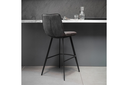 Gallery Direct Set of 2 Palmer Bar Stools in Grey Leather