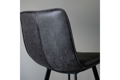Gallery Direct Set of 2 Palmer Bar Stools in Grey Leather