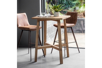 Gallery Direct Set of 2 Palmer Bar Stools in Brown Leather