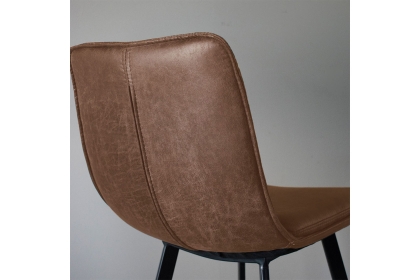 Gallery Direct Set of 2 Palmer Bar Stools in Brown Leather