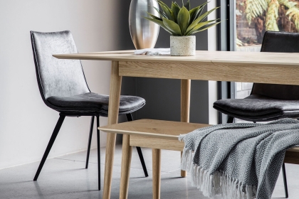 Gallery Direct Set of 2 Hinks Dining Chairs in Grey Leather