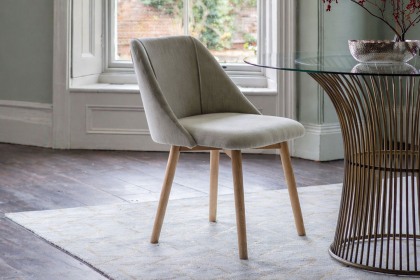 Gallery Direct Set of 2 Elliot Fabric Dining Chairs in Natural Linen