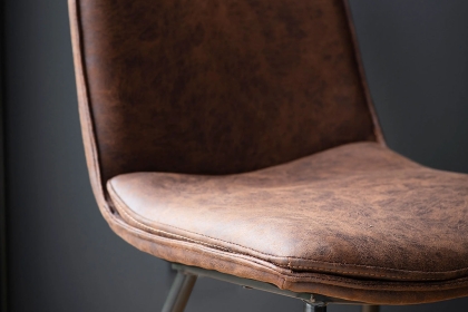 Gallery Direct Set of 2 Newton Dining Chairs in Brown Leather