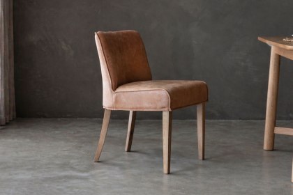 Gallery Direct Set of 2 Tarnby Dining Chairs in Tan Brown Leather