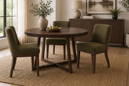 Gallery Direct Set of 2 Kelvedon Dining Chairs in Green Boucle