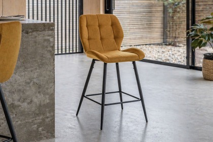 Gallery Direct Set of 2 Manford Fabric Bar Stools in Saffron