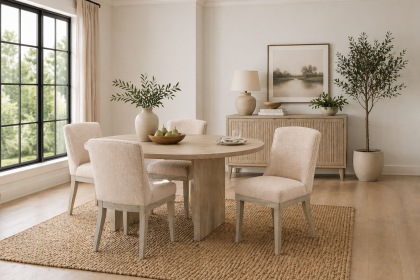 Gallery Direct Set of 2 Kelvedon Dining Chairs in Natural Boucle