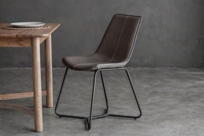 Gallery Direct Set of 2 Hawking Dining Chairs in Ember PU Leather