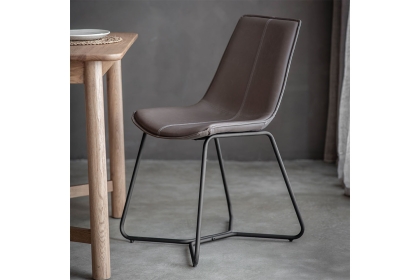 Gallery Direct Set of 2 Hawking Dining Chairs in Ember PU Leather