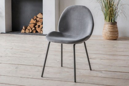 Gallery Direct Set of 2 Flanagan Dining Chairs in Light Grey Velvet