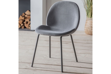 Gallery Direct Set of 2 Flanagan Dining Chairs in Light Grey Velvet
