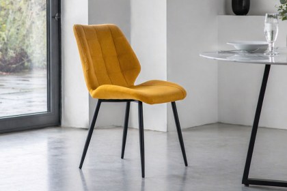 Gallery Direct Set of 2 Manford Fabric Dining Chairs in Saffron