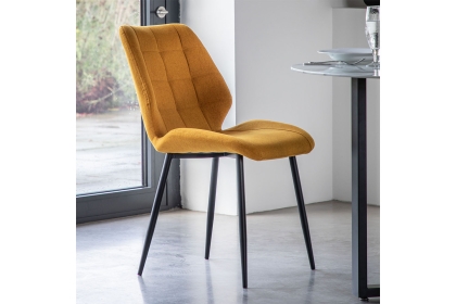 Gallery Direct Set of 2 Manford Fabric Dining Chairs in Saffron