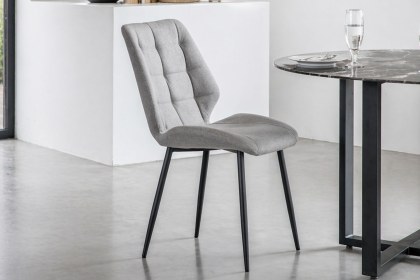 Gallery Direct Set of 2 Manford Fabric Dining Chairs in Light Grey