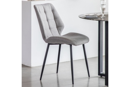 Gallery Direct Set of 2 Manford Fabric Dining Chairs in Light Grey