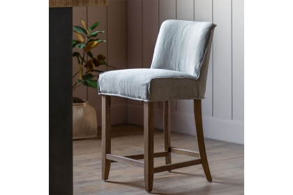 Gallery Direct Set of 2 Tarnby Bar Stools in Cement Grey Linen