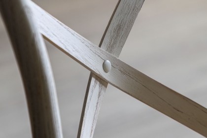 Gallery Direct Set of 2 Cafe White Oak Dining Chairs with Rattan Seat