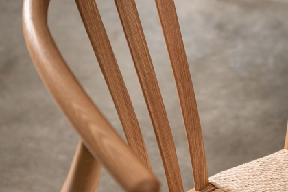 Gallery Direct Set of 2 Whitney Natural Elm Wishbone Back Dining Chairs with Woven Seat