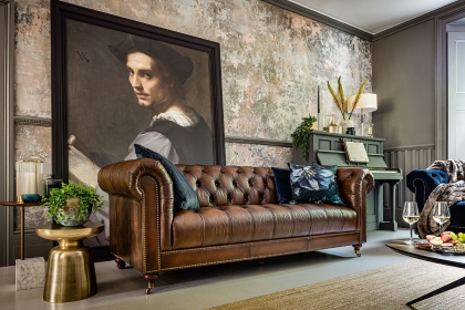 Buckingham Leather Chesterfield 3.5 Seater Sofa in Vintage Cognac Buckingham Leather Chesterfield 3.5 Seater Sofa in Vintage Cognac