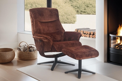 Hudson Swivel Recliner Chair and Stool
