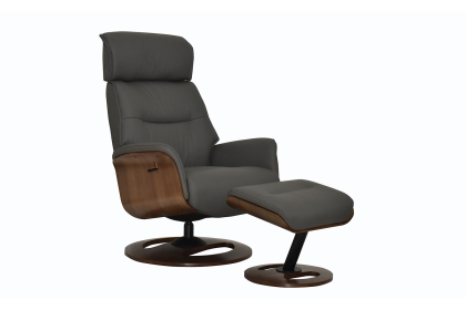 Reya Swivel Recliner Chair and Stool