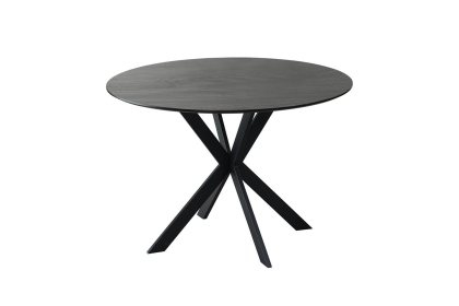 Sadie Industrial 110cm Round Dining Table in Smoke Finish