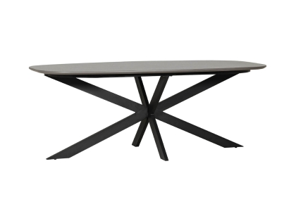 Sadie Industrial 160cm Dining Table in Smoke Finish