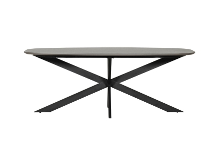 Sadie Industrial 160cm Dining Table in Smoke Finish