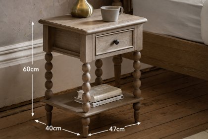 Gallery Direct Artisan Limewash Oak Bedside Table