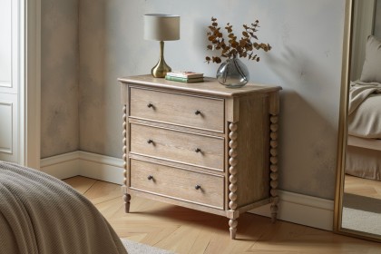 Gallery Direct Artisan Limewash Oak 3 Drawer Chest of Drawers