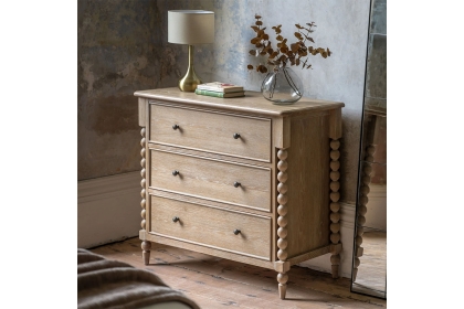 Gallery Direct Artisan Limewash Oak 3 Drawer Chest of Drawers