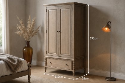 Gallery Direct Artisan Limewash Oak Wardrobe