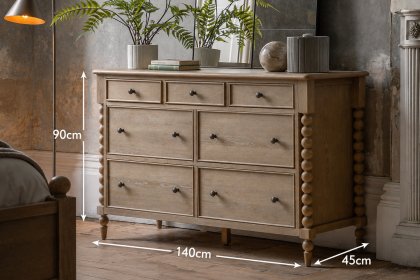 Gallery Direct Artisan Limewash Oak 7 Drawer Chest of Drawers