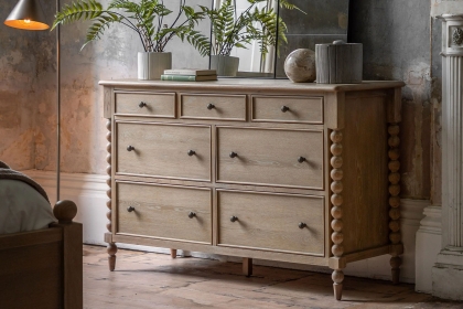 Gallery Direct Artisan Limewash Oak 7 Drawer Chest of Drawers