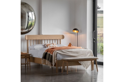 Gallery Direct Hatfield Natural Oak Spindle Bed Frame