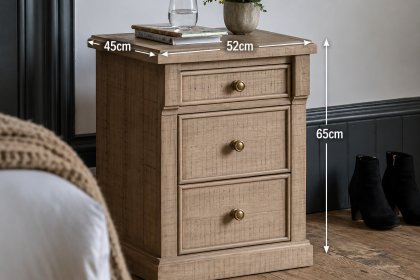 Gallery Direct Vancouver Rustic 3 Drawer Bedside Table Gallery Direct Vancouver Rustic 3 Drawer Bedside Table