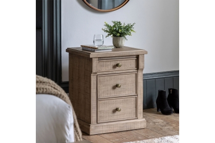 Gallery Direct Vancouver Rustic 3 Drawer Bedside Table