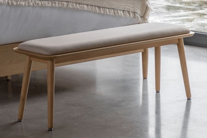 Gallery Direct Hatfield Natural Oak Upholstered Bench
