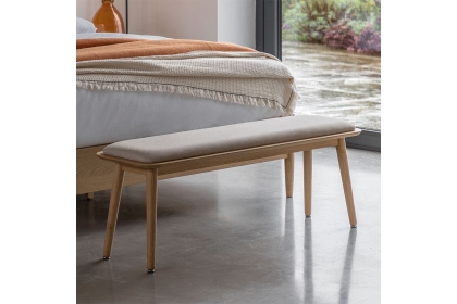 Gallery Direct Hatfield Natural Oak Upholstered Bench