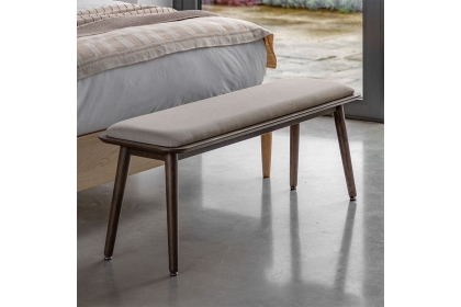 Gallery Direct Hatfield Smoked Oak Upholstered Bench