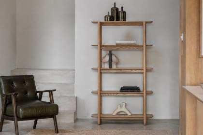 Gallery Direct Hatfield Natural Oak Tall Open Display Unit