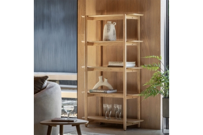 Gallery Direct Hatfield Natural Oak Tall Open Display Unit
