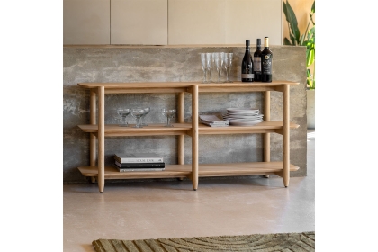 Gallery Direct Hatfield Natural Oak Wide Open Display Unit