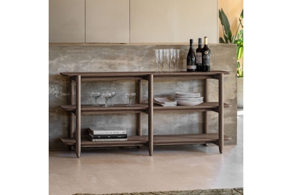 Gallery Direct Hatfield Smoked Oak Wide Open Display Unit