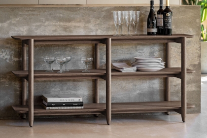 Gallery Direct Hatfield Smoked Oak Wide Open Display Unit