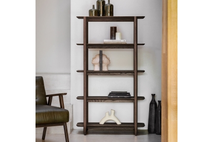 Gallery Direct Hatfield Smoked Oak Tall Open Display Unit