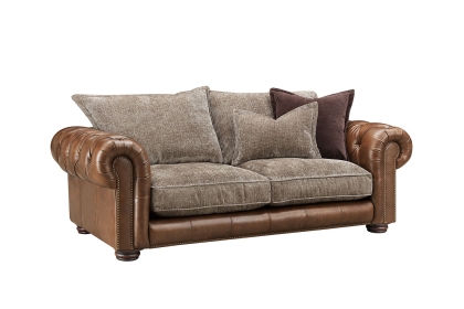 Atlantis Fabric & Leather Mix Standard Back 3 Seater Sofa Atlantis Fabric & Leather Mix Standard Back 3 Seater Sofa