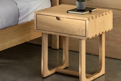Gallery Direct Craft Natural Oak 1 Drawer Bedside Table